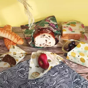 eco friendly reusable organic cotton sandwich food storagebeeswax wrap roll